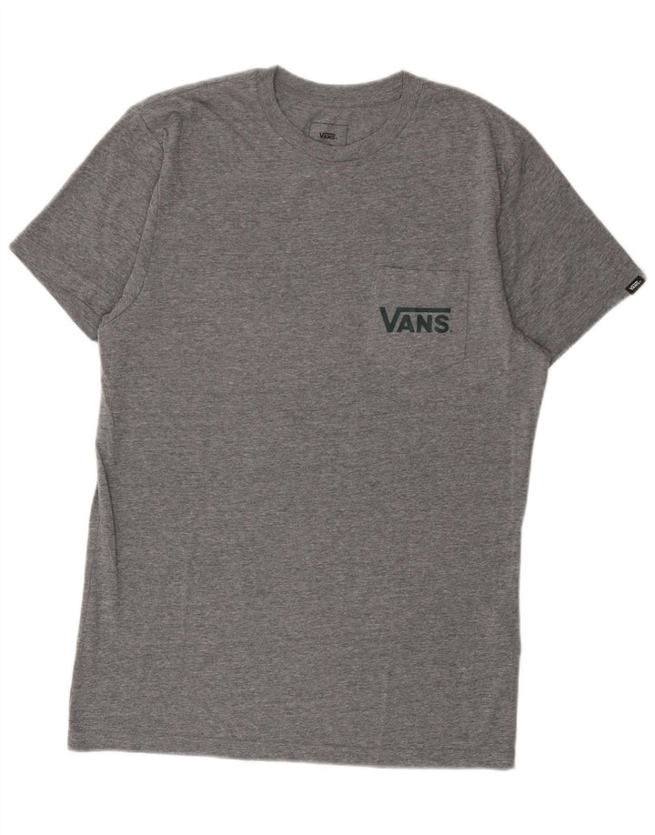 Vans Camiseta con gráfico de ajuste personalizado para hombre Top de algodón moteado en gris medio