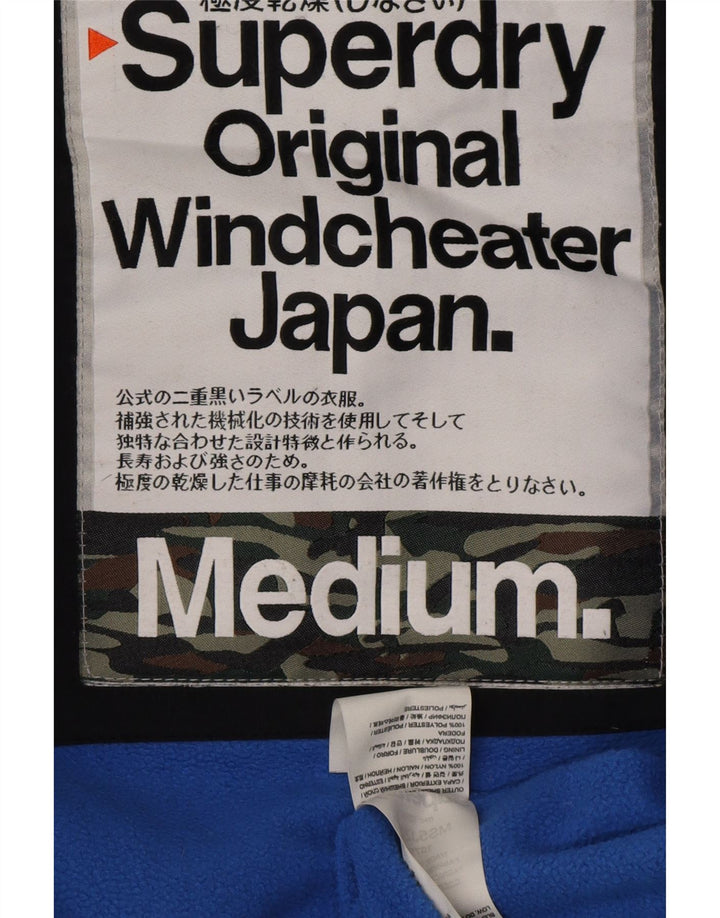 SUPERDRY Chaqueta cortavientos con capucha para mujer, talla 44, talla M, color negro