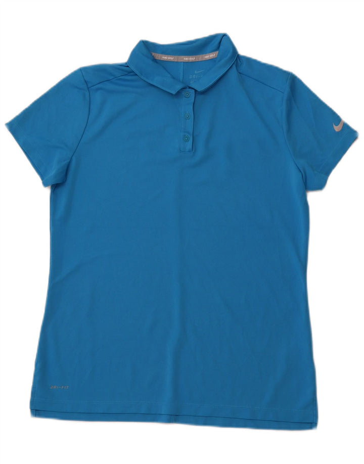 NIKE Polo Dri Fit para mujer UK 46 Grande Poliéster azul