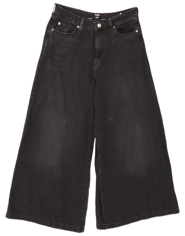 Marks & Spencer Vaqueros de pierna ancha para mujer UK 14 Large W32 L27 Algodón negro