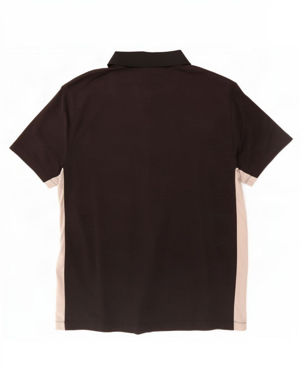 Nike Polo para hombre UK 42/44 Large Negro Colorblock Poliéster