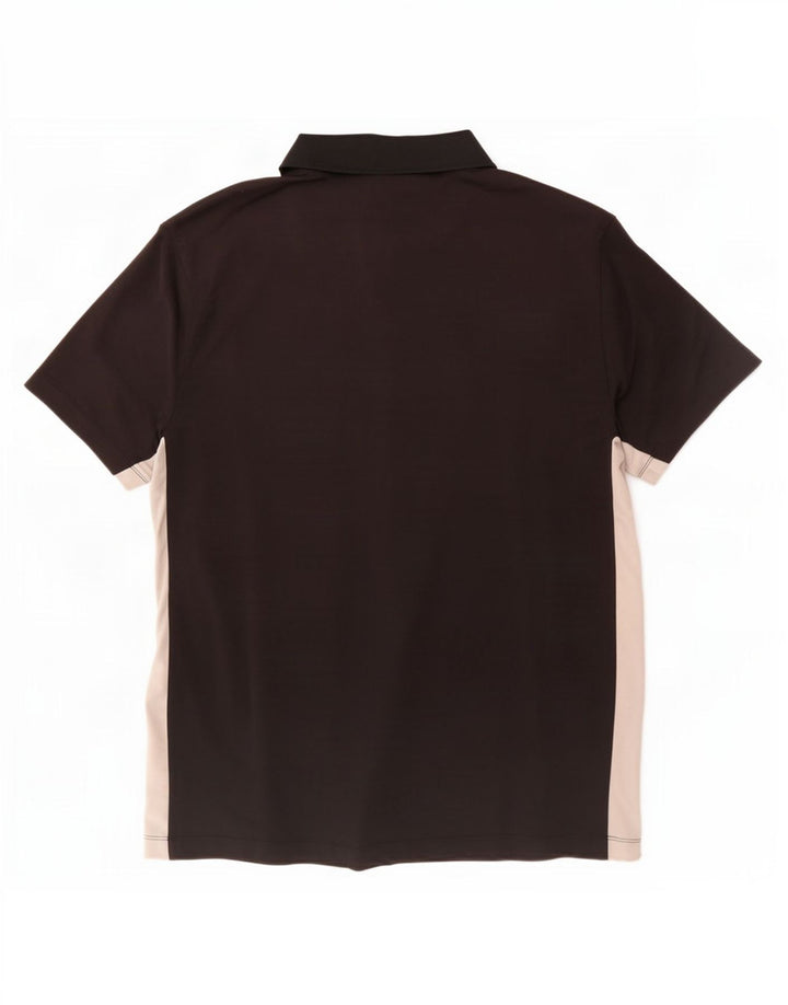 Nike Polo para hombre UK 42/44 Large Negro Colorblock Poliéster