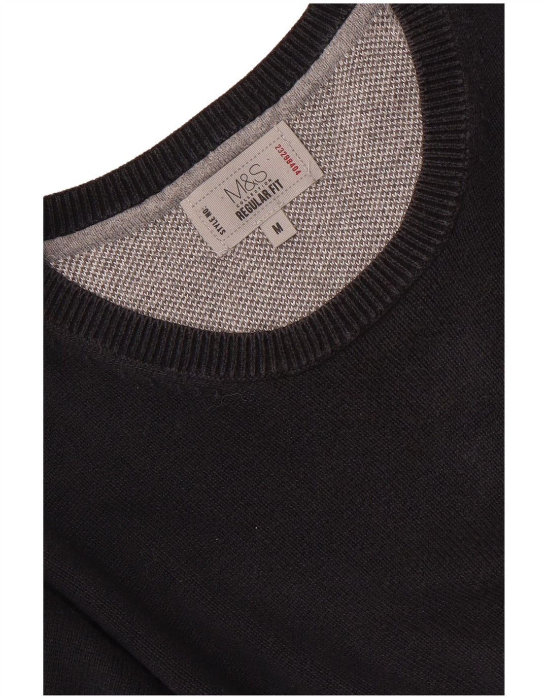 Marks & Spencer Suéter tipo jersey con cuello redondo y ajuste regular para hombre Negro mediano