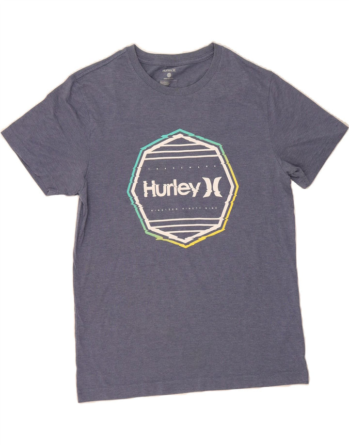 HURLEY Mens Graphic T-Shirt Top Medium Navy Blue Cotton Vintage Hurley and Second-Hand Hurley from Messina Hembry 