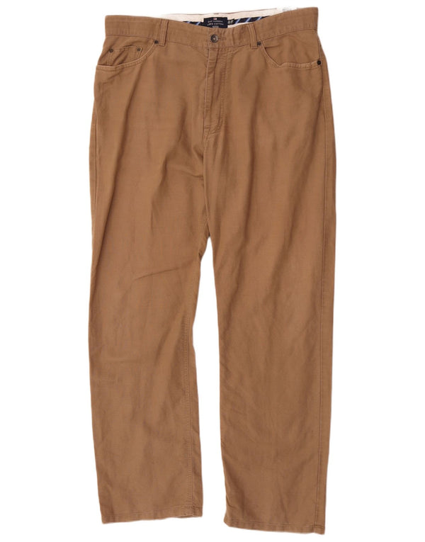 Marks & Spencer Pantalones casuales rectos Blue Harbor para hombre W36 L31 Marrón