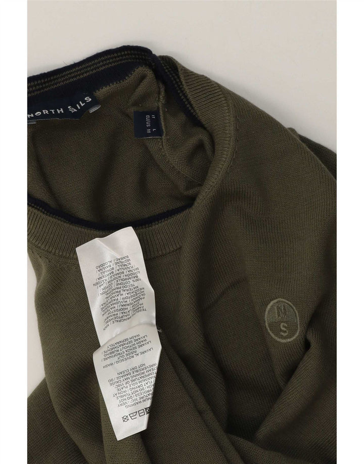 North Sails Jersey De Cuello Redondo Para Hombre De Algodón Caqui Medio