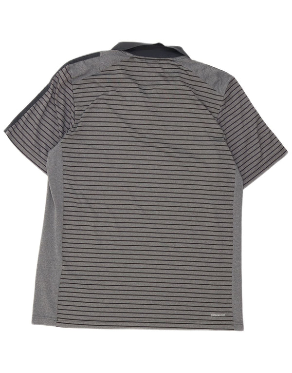 Adidas Hombre Climacool Polo XL Gris Rayas Poliéster