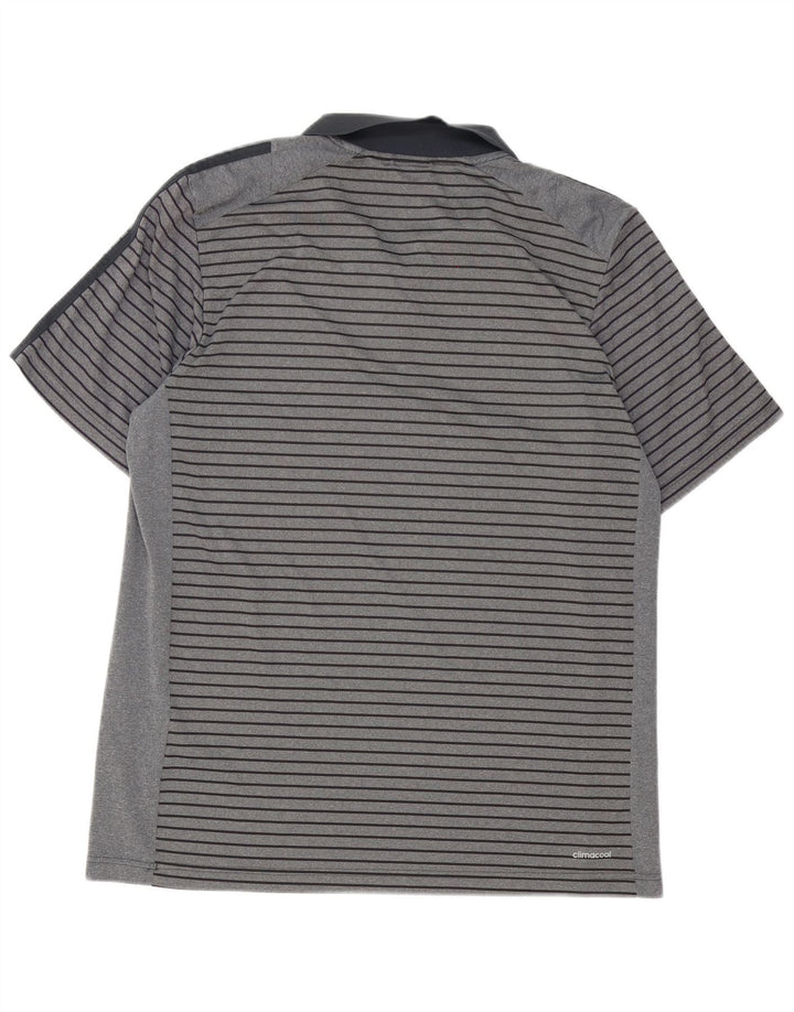 Adidas Hombre Climacool Polo XL Gris Rayas Poliéster