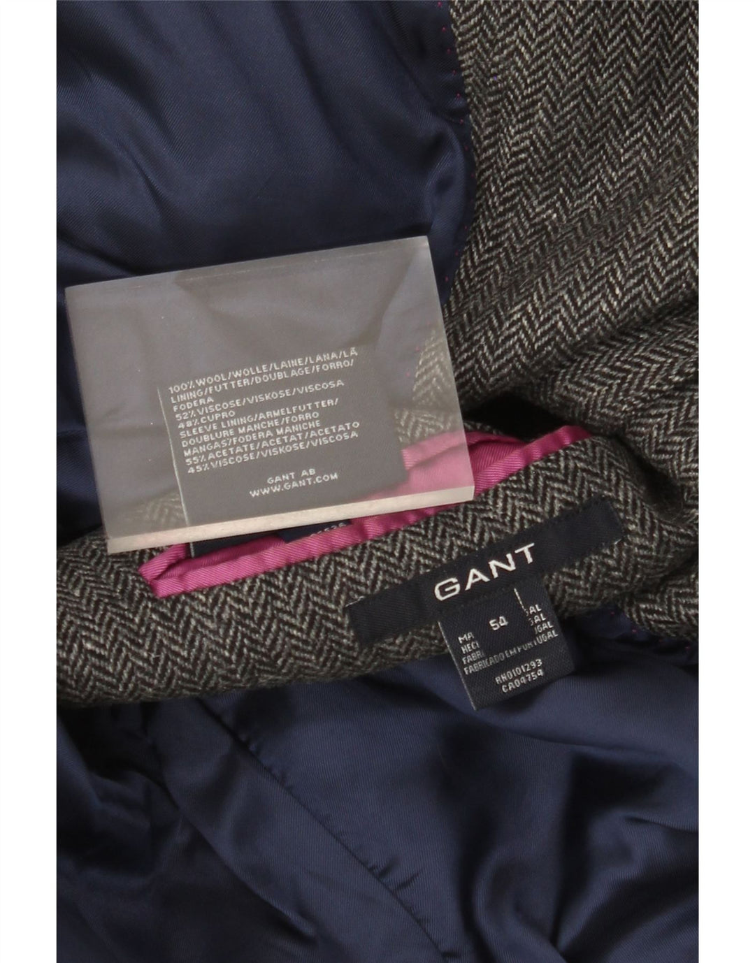Gant Chaqueta tipo blazer de 2 botones para hombre IT 54 2XL Lana de espiga gris