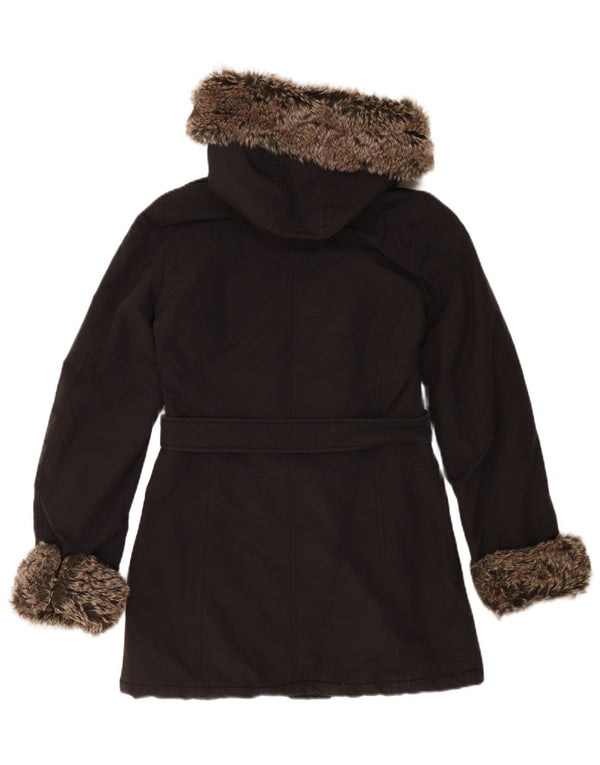 Refrigue Parka extragrande con capucha para mujer UK 6 XS Black Nylon