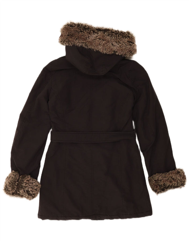 Refrigue Parka extragrande con capucha para mujer UK 6 XS Black Nylon