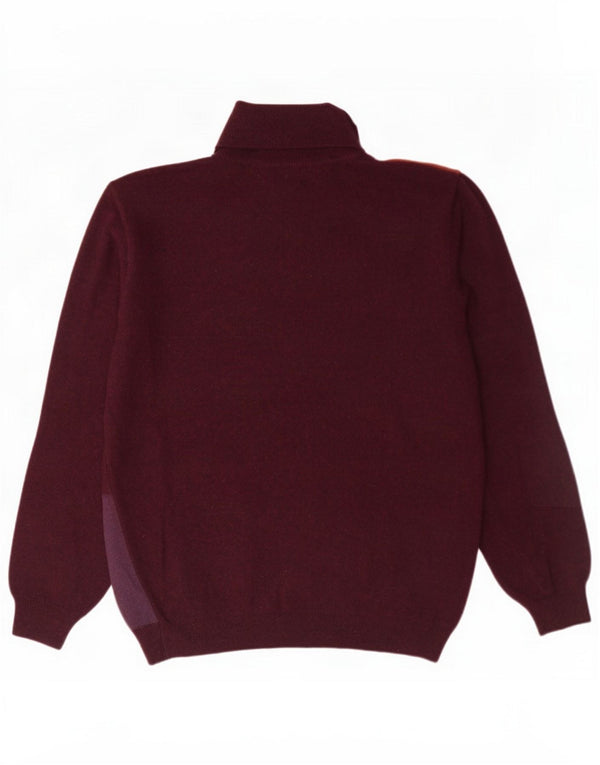 Jersey con cuello vuelto para hombre Baroni IT 50 Medium Borgoña Colorblock