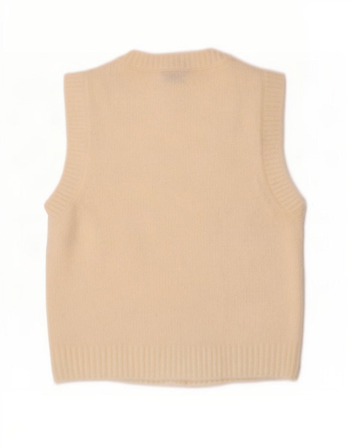Zara Mujer Chaleco Tank Top UK 12 Medio Off White Poliéster