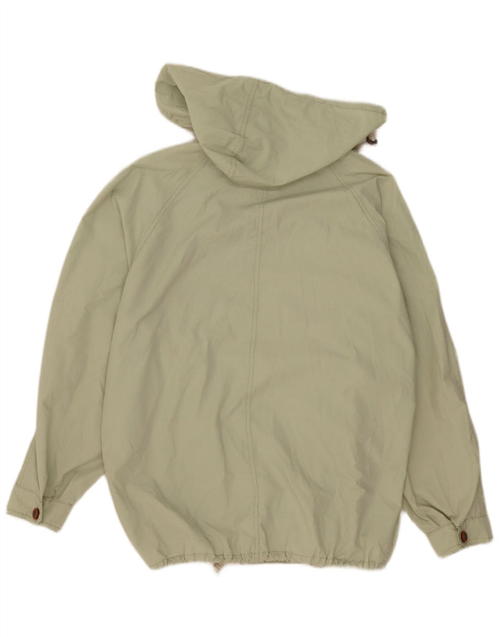 Vintage hombres con capucha chaqueta bomber Reino Unido 42 XL poliéster verde