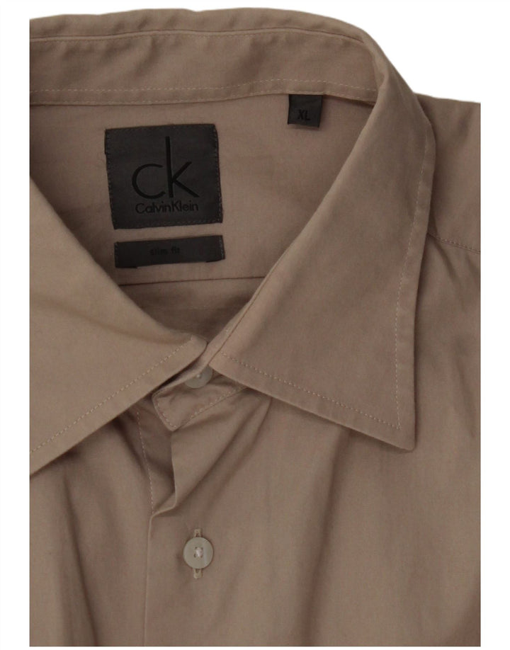 CALVIN KLEIN Camisa Slim Fit Hombre XL Beige