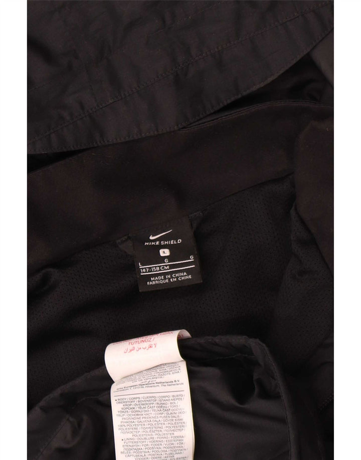 Nike Chaqueta impermeable con capucha para niños 12-13 años Grande Poliéster negro