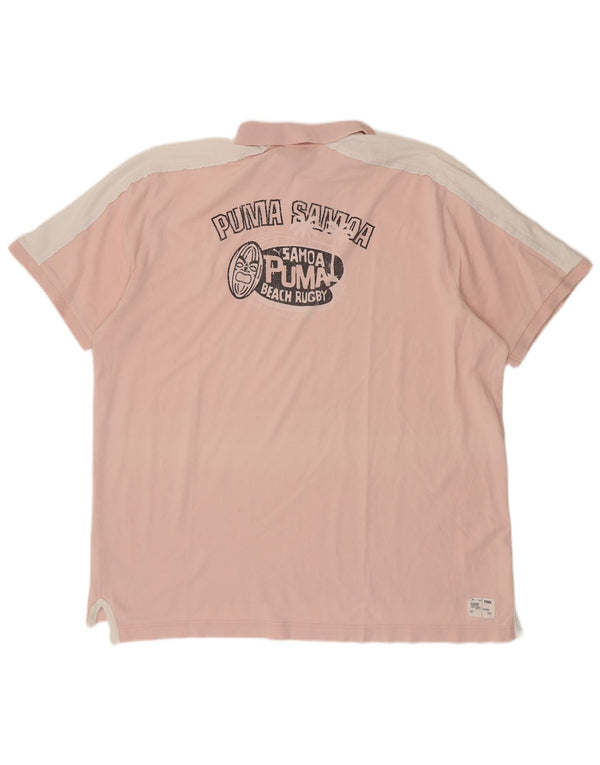Puma Polo gráfico para hombre 2XL Algodón color block rosa