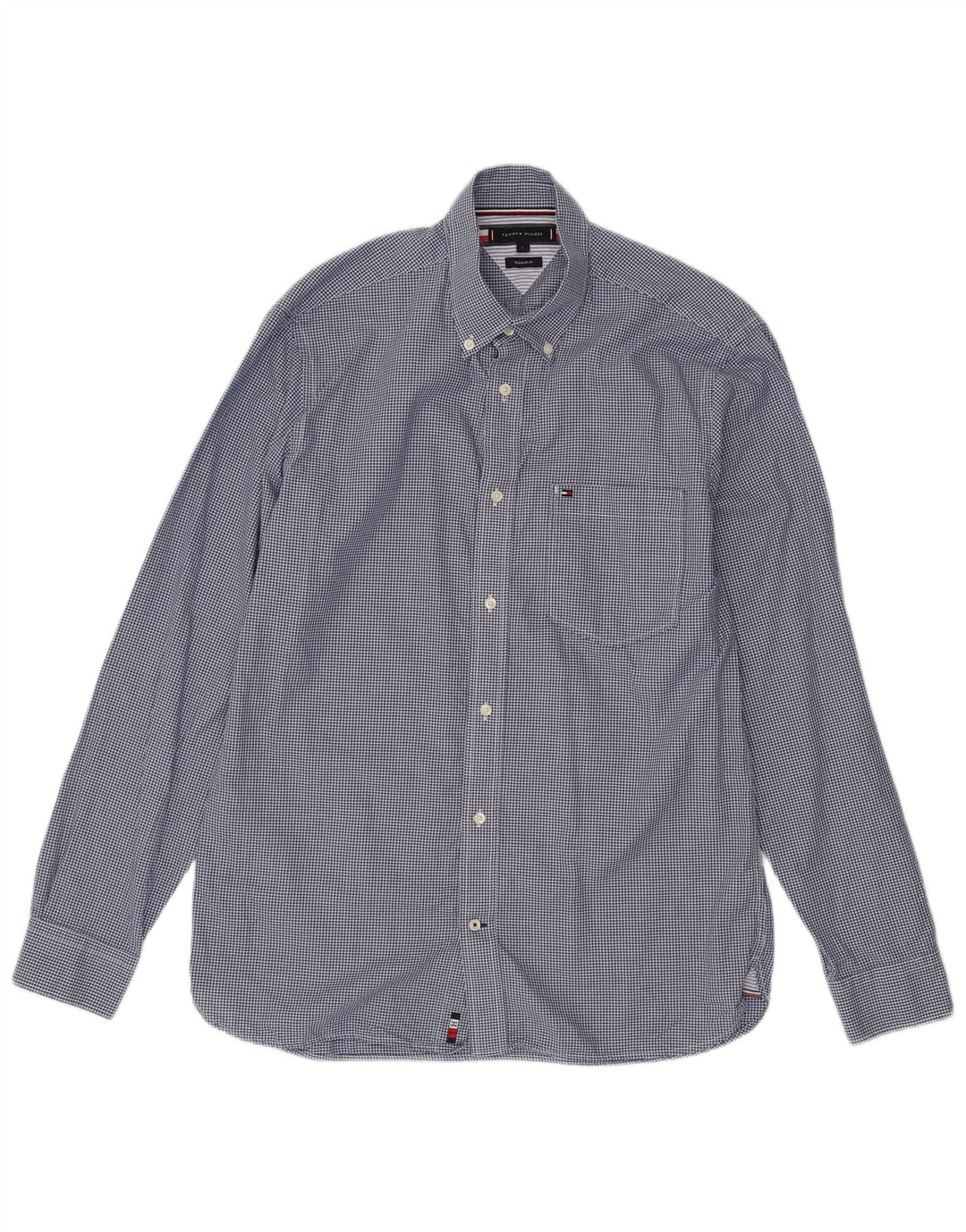 Camisa Tommy Hilfiger para hombre de algodón a cuadros azul grande