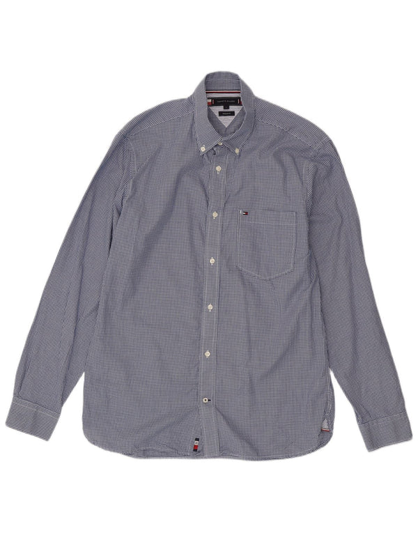 Camisa Tommy Hilfiger para hombre de algodón a cuadros azul grande