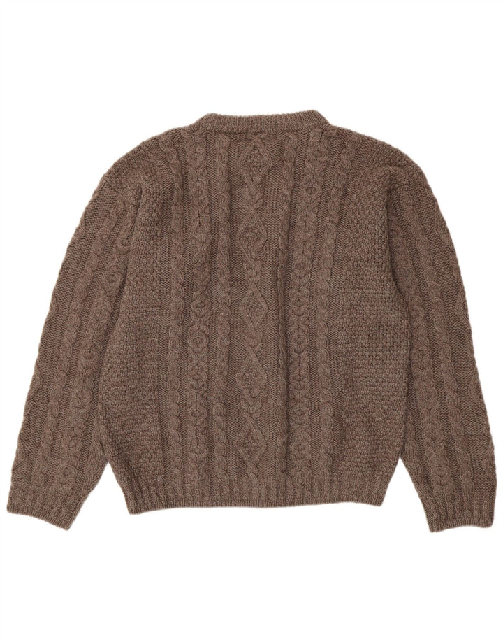 L.L.Bean - Jersey de cuello redondo para hombre, talla grande, lana gris