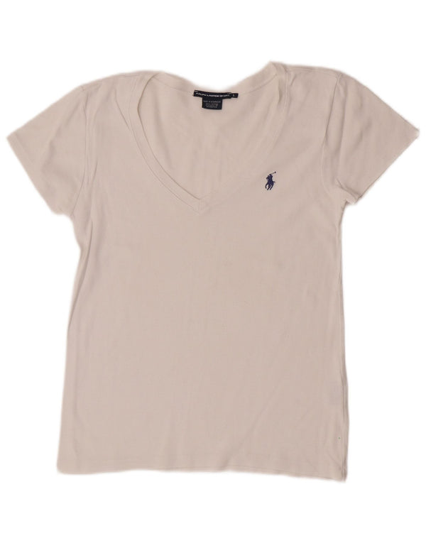 Ralph Lauren - Camiseta para mujer, talla 40, talla grande, algodón blanco