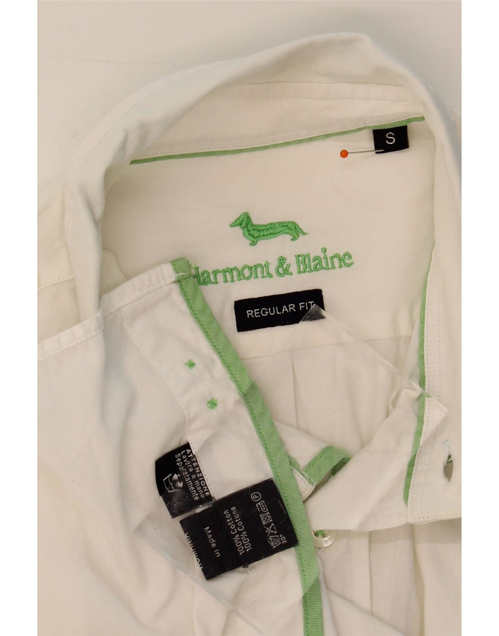 HARMONT & BLAINE Mens Regular Fit Shirt Small White Cotton Vintage Harmont & Blaine and Second-Hand Harmont & Blaine from Messina Hembry 