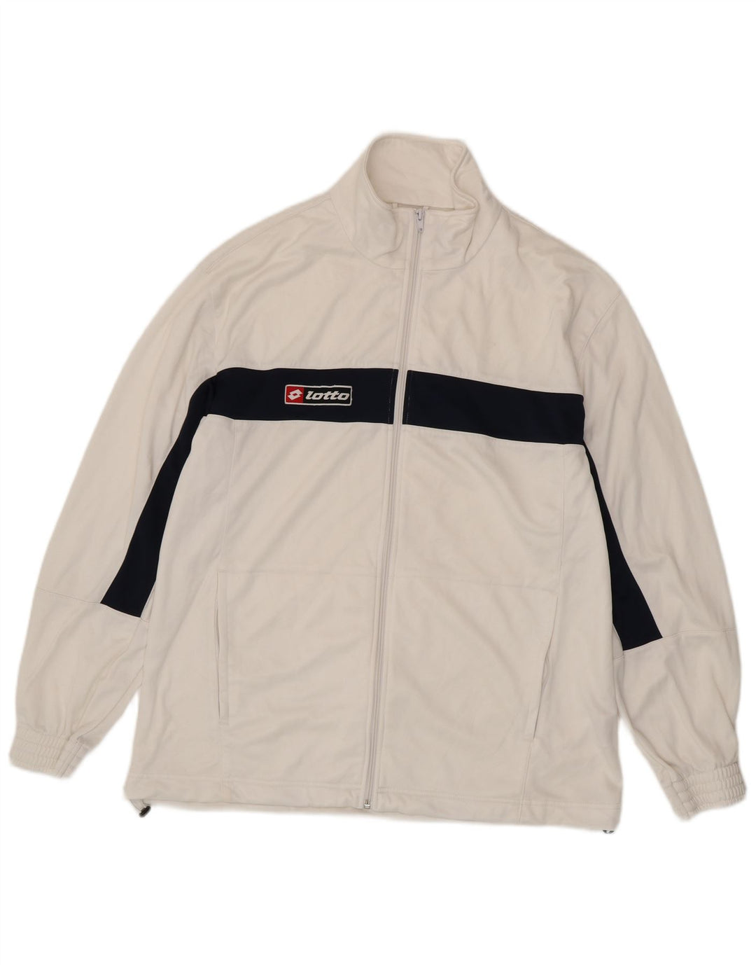 LOTTO Chaqueta superior de chándal para hombre 2XL Poliéster color block blanco