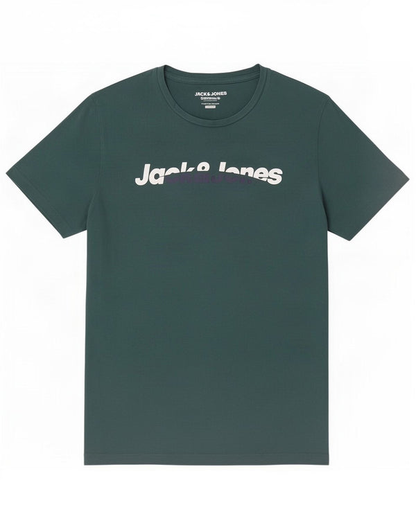 Jack & Jones Hombre Regular Fit Graphic T-shirt Top Algodón Verde Medio