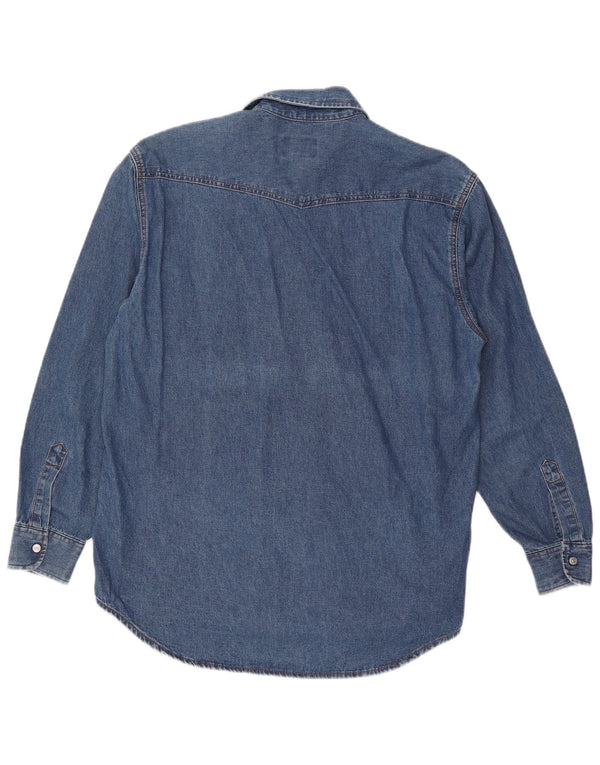 Carrera Camisa Vaquera Hombre Talla 39/40 Algodón Azul Medio