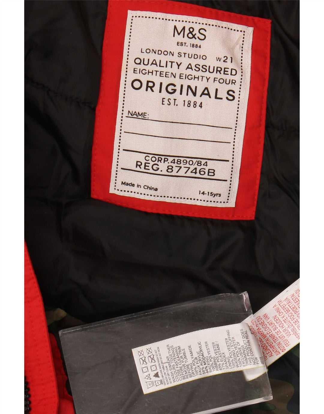 Marks & Spencer Chaqueta utilitaria con capucha para niños 14-15 años Poliamida roja