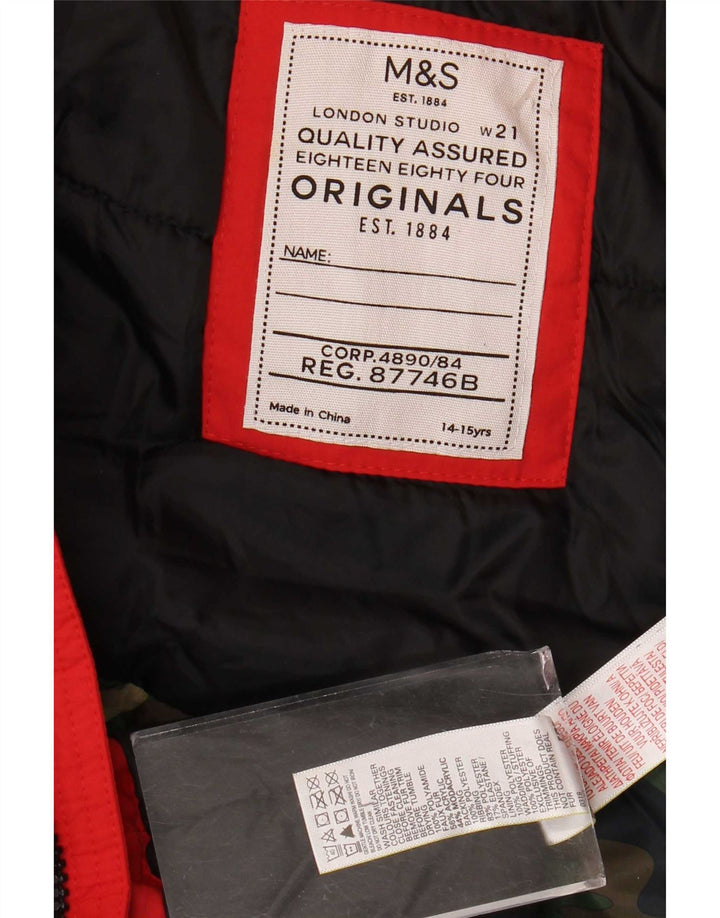 Marks & Spencer Chaqueta utilitaria con capucha para niños 14-15 años Poliamida roja