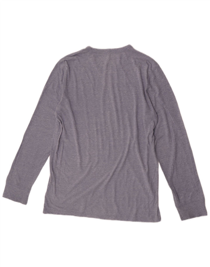 Gap Hombre Top Manga Larga Algodón Moteado Azul Medio
