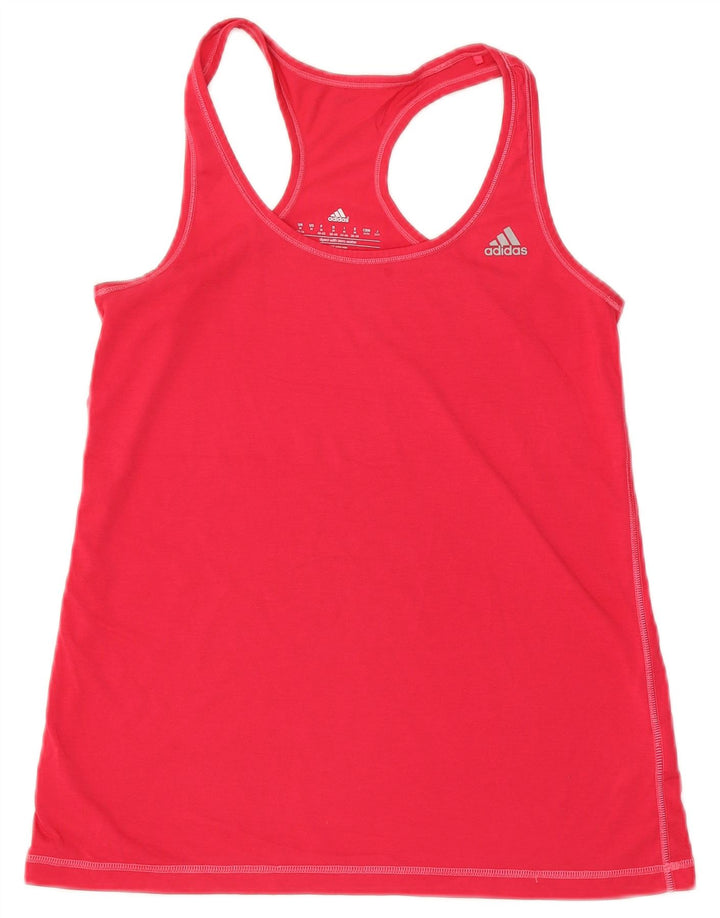 Adidas Mujer Climalite Chaleco Top UK 12/14 Medio Rosa Poliéster