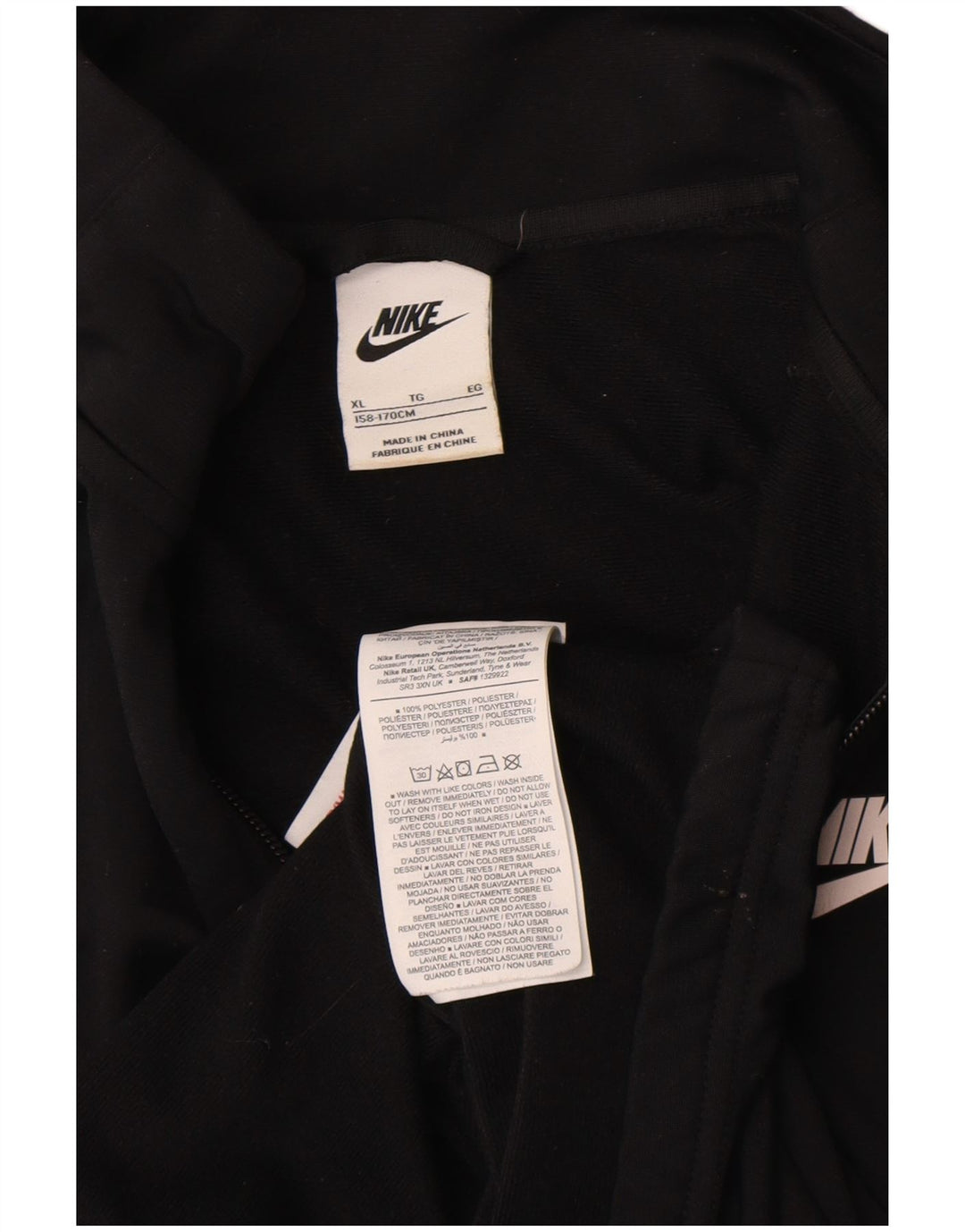 Nike Chaqueta de chándal para niño 13-14 años XL Negro Poliéster