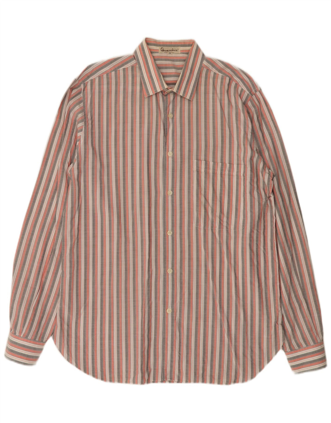Camisa vintage para hombre talla 40 mediana rosa a rayas