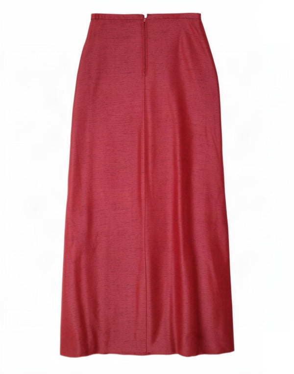 Vintage mujer Maxi falda mediana W28 rojo moteado