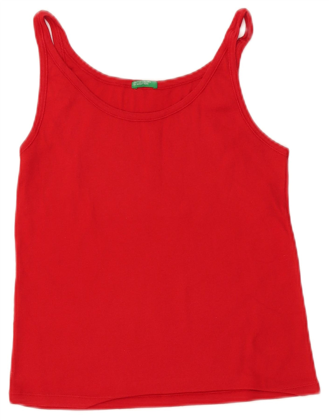 BENETTON Cami Top para Mujer UK 12 Mediano Rojo Algodón