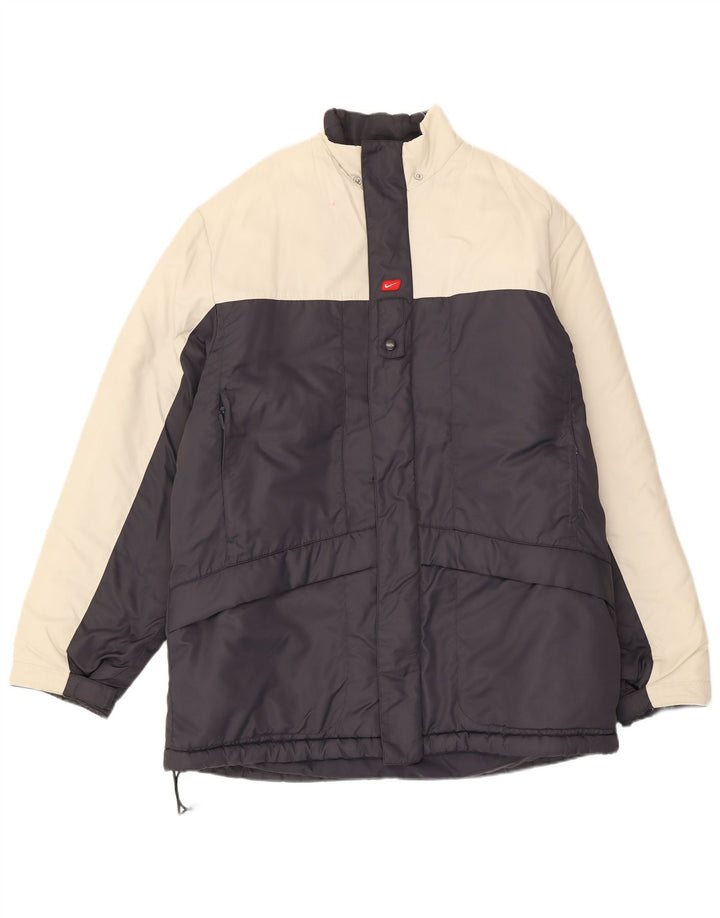 Nike Chaqueta acolchada para hombre UK 40 Large Negro Colorblock Nylon