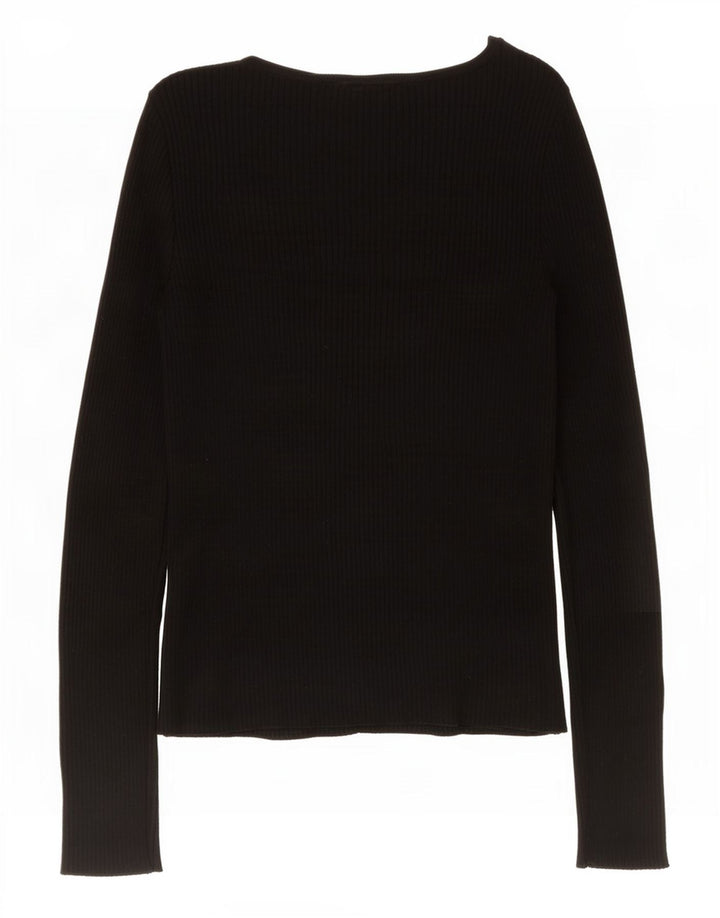 Marks & Spencer Top para mujer de manga larga UK 8 Small Viscosa negra
