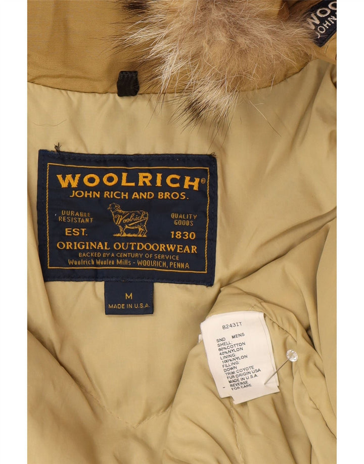 Woolrich Abrigo acolchado con capucha para hombre UK 38 Algodón beige medio