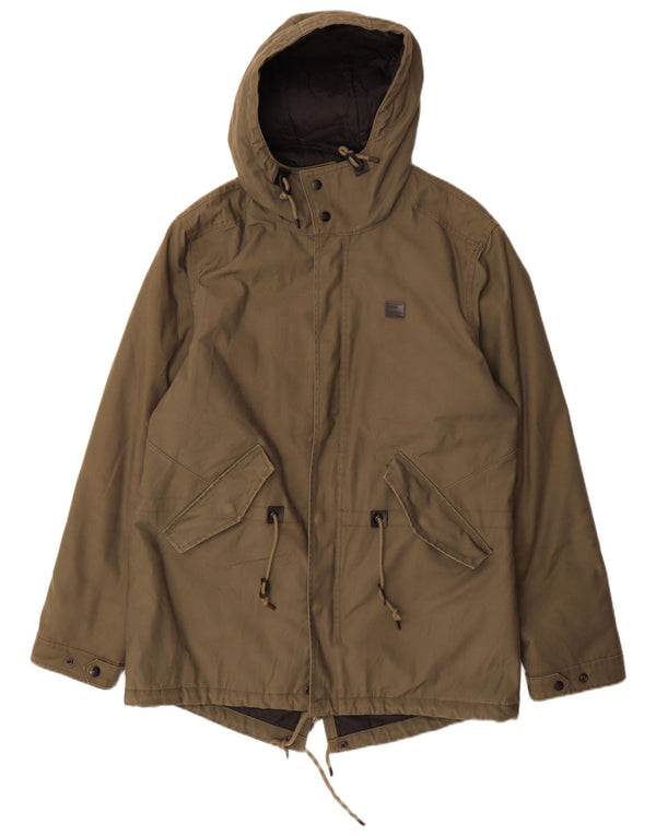 Vintage Industries Chaqueta parka con capucha para hombre UK 44 2XL Caqui Poliéster