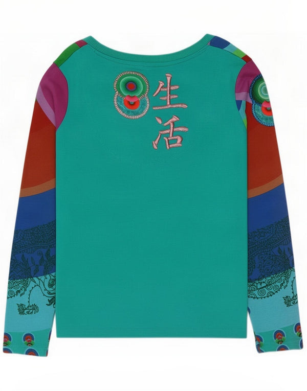 Desigual Top gráfico para mujer de manga larga UK 40 Large Paisley multicolor