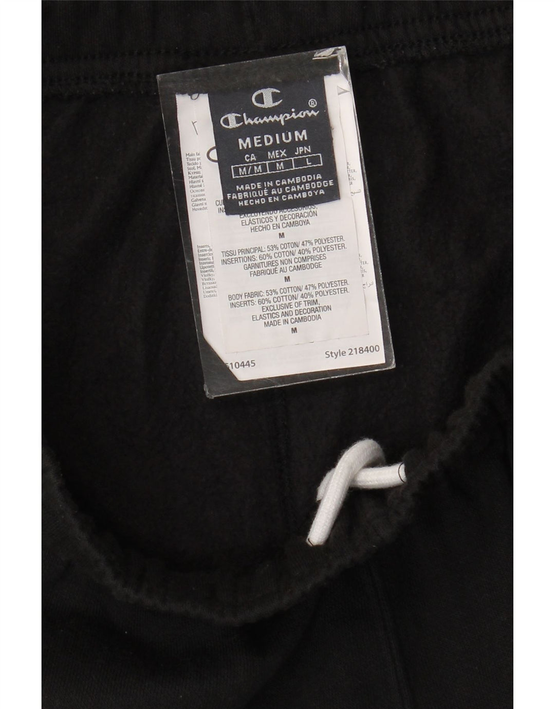 Champion Shorts deportivos gráficos para hombre Algodón negro mediano