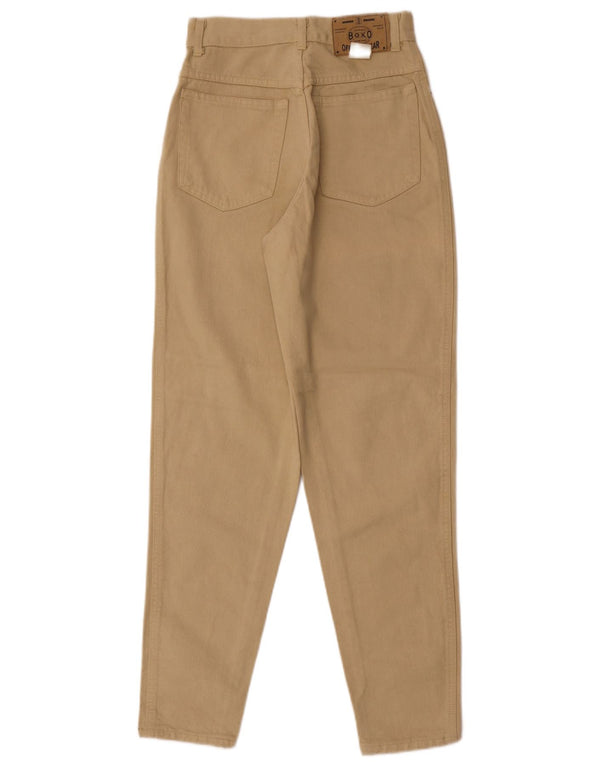 Vintage mujer cintura alta jeans cónicos IT 36 XS W24 L30 Algodón Beige