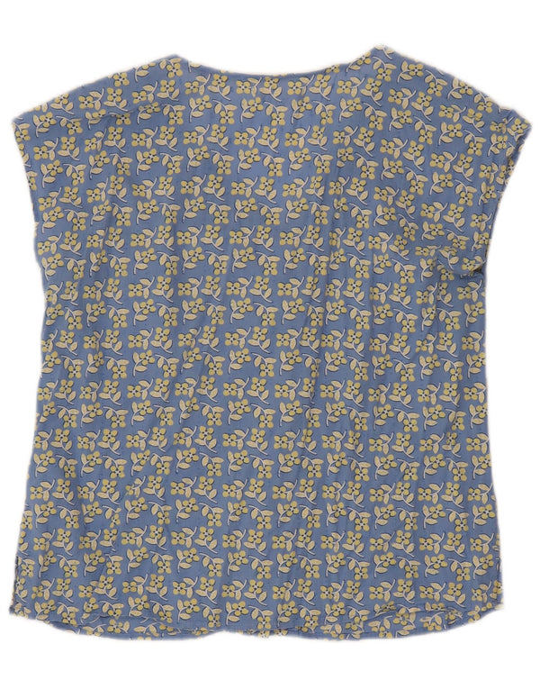 White Stuff Blusa de manga corta para mujer UK 40 Azul medio Floral