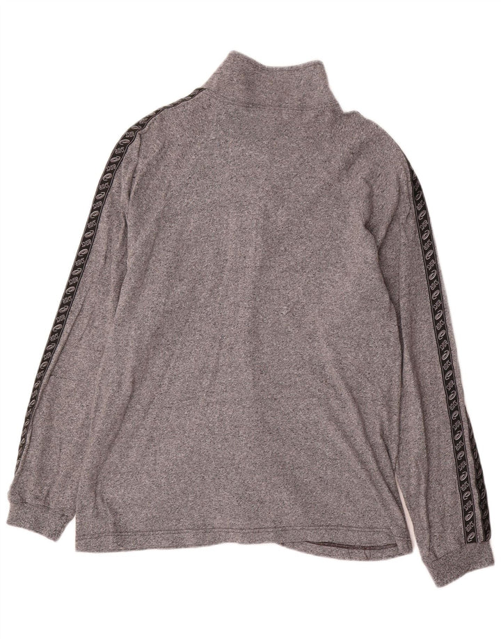 Asics Hombre Gráfico Chándal Top Chaqueta XL Gris Algodón Moteado