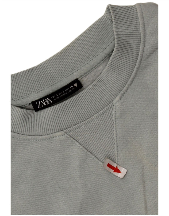 Zara Mujer Sudadera Oversize Jersey UK 10 Small Gris Algodón