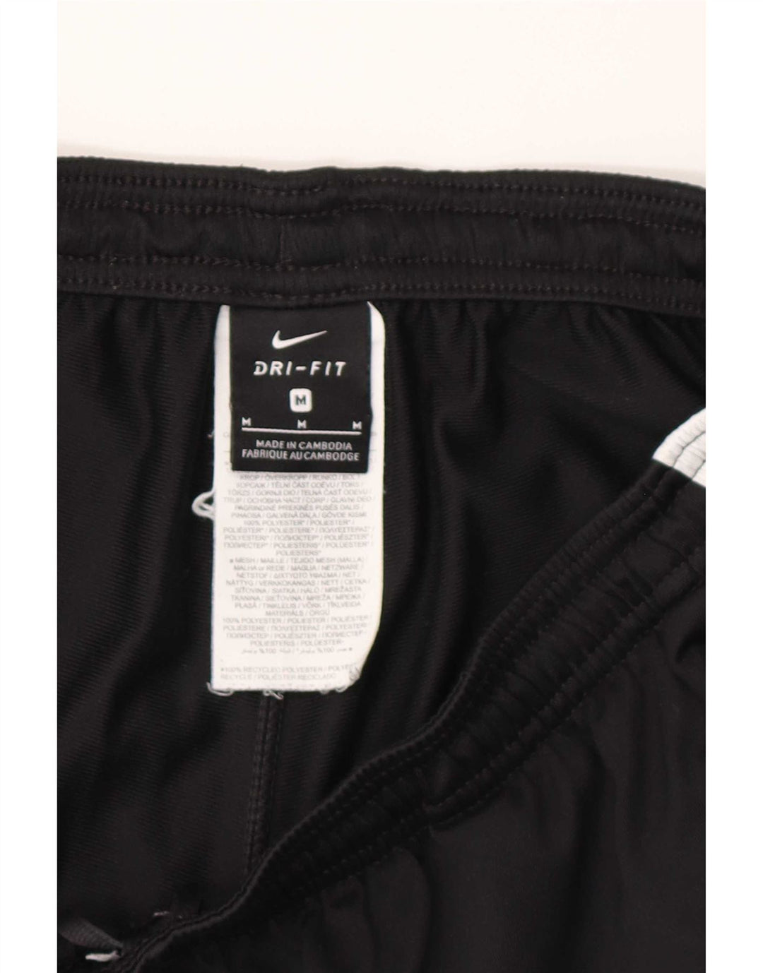 Nike - Pantalones de chándal para mujer (talla 40), poliéster a rayas, color negro