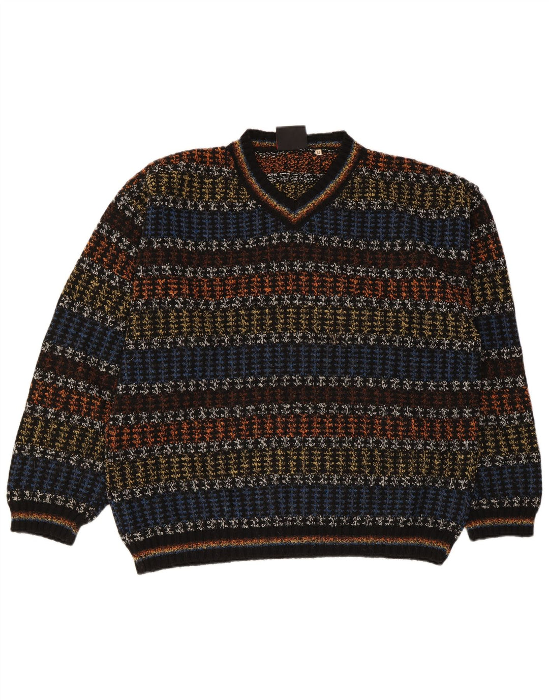 Oxymel Jersey Con Cuello En V Para Hombre De Lana A Rayas Mediana Multicolor