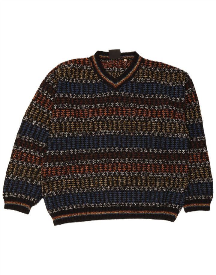 Oxymel Jersey Con Cuello En V Para Hombre De Lana A Rayas Mediana Multicolor